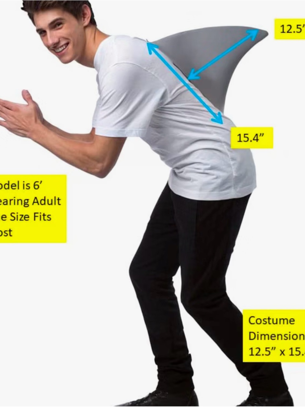 Shark fin - attaches with two safety pins to clothing